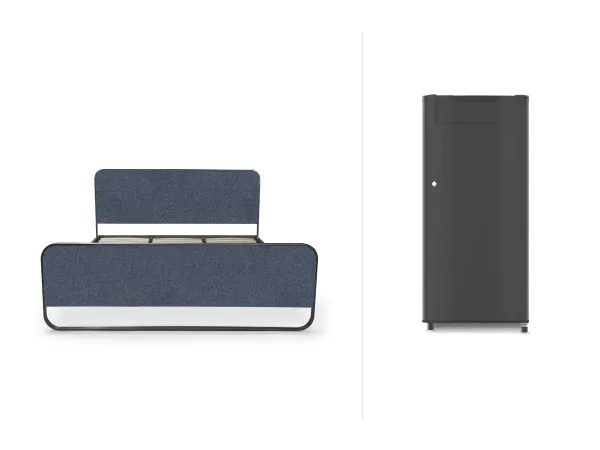 Chloe King Bed Grey Cool Combo